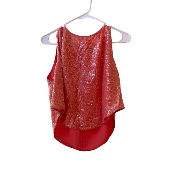 SALLY LAPOINTE Sequin Embellished Top Pants FULL SET in Coral Sz 12 US - Picture 2 of 14